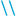 Pixelated icon of two diagonal blue lines on a black background, possibly representing stylized slashes or motion lines.